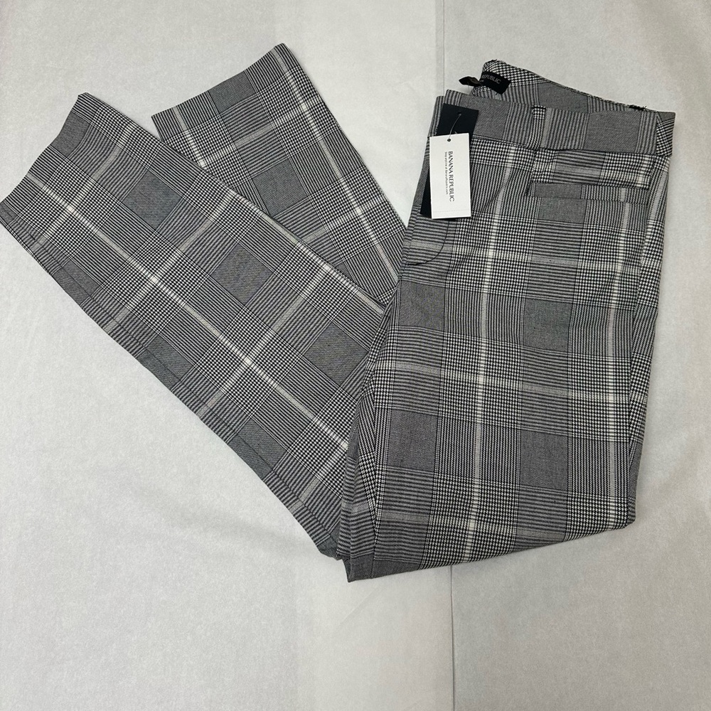 Banana Republic Gray Plaid Dress Pants